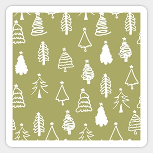 Decorative winter seamless pattern with christmas tree. Christmas background. Sticker